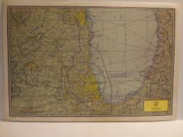 Vintage Placemat Laminated Aviation Chart Aircraft Airplanes