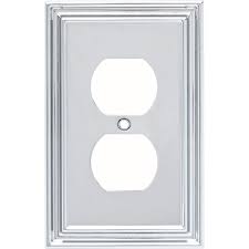 Deadpool and punisher light switch cover plates. Liberty Chrome 1 Gang Duplex Outlet Wall Plate 1 Pack W36280 Pc C The Home Depot Plates On Wall Polished Chrome Switch Plate Covers