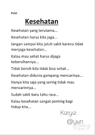 Hidup Sehat Contoh Syair Kesehatan Cikimm Com