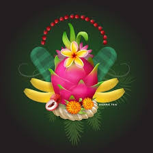 tropical dragon fruits plumerias and lychee artistic design art by sherrie thai of shaireproductions com artistic designs tribal art christmas ornaments