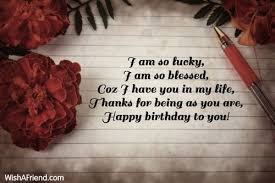Thanks Message For Birthday Wishes For Husband I Am So Lucky I Husband Birthday Message Missing You Poems Birthday Message For Husband Thank You For Birthday Wishes