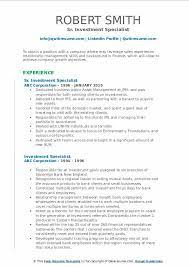 Apply online for job in icici pru amc. Investment Specialist Resume Samples Qwikresume
