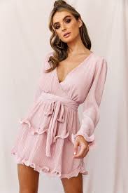 Greta Tiered Ruffle Chiffon Dress Blush In 2020 With Images Chiffon Ruffle Dress Blush Dress Outfit Casual Cocktail Dress