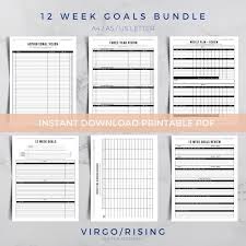 12 Week Goals Bundle Goal Planning Templates Goal Setting Etsy In 2020 Goal Planning Goals Planner Goals Template