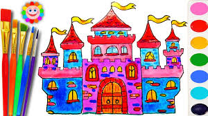 See more ideas about kids castle, kids, activities for kids. How To Draw And Color A Castle House For Kids Coloring Book With Water Color For Kids Youtube