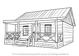 Extending the roof over the entrance or the whole frontal part of the porch would be a good idea as well. Learn How To Draw A Wood Cabin Houses Step By Step Drawing Tutorials