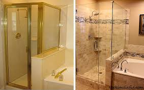 Master Bathroom Reveal 80s To Awesome Master Bathroom Renovation Small Bathroom Renovations Shower Remodel