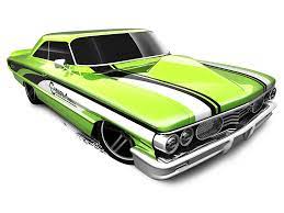 Mattel Hot Wheels Diecast Car Custom 64 Galaxie 500 2014 Green Carros E Motos Super Carro Carros