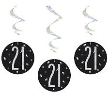 Posted ondecember 1, 2017 black and silver decoration for a 21st party 1000 × 1000. Black And Silver Holographic 21st Birthday Hanging Swirl Party Decorations Buy Online