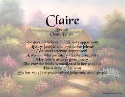 Pin By Monique Housen On First Name Scripture Family Keepsake Prints Claire Name Names With Meaning Jokes Quotes