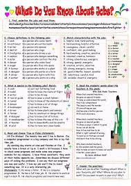 What Do You Know About Jobs English Lessons Learn English Teaching English