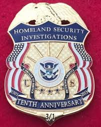 Homeland Security Investigations 10th Anniversary Security Badge Police Badge Police Sergeant