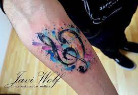 Watercolor music tattoo if you want to add some color to your music tattoo, then you've got to try out this watercolor music tattoo. Wrist Watercolor Music Note Tattoo Novocom Top