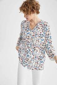 Large although in mens sizes, the t shirts are unisex and can be worn by girls for a loose fit. 3 4 Sleeve Regular Fit C Neck Floral Print Shirt White Defacto