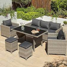 Jakarta Charcoal 6 Piece Garden Sofa Dining Set George At Asda Garden Sofa Garden Sofa Set Patio Design