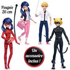 Retrouvez Marinette Adrien Et Leur Version Super Heros Ladybug Et Chat Noir En Poupees Mannequin De 26 Cm Miraculous Ladybug Toys Ladybug Miraculous Ladybug