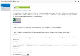 Solved Microsoft Excel Activity 3 P Chart X Question 1