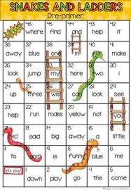 Pre Primer Sight Word Snakes And Ladders Game Pre Primer Sight Words Sight Words Kindergarten Teaching Sight Words