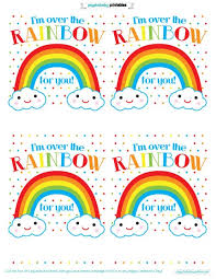 Includes 28 cards and envelopes. Printable Happy Little Rainbow Valentines Day Cards Instant Download