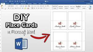 Place cards are a great way to take care of seating arrangements at wedding receptions, birthdays and dinner parties. How To Make Place Cards In Microsoft Word Diy Table Cards With Template Youtube