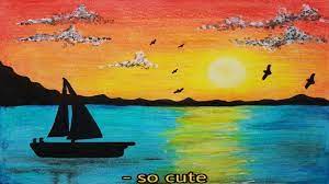 galaxy drawing تعليم الرسم كيف ترسم جالكسي منظر طبيعي بألوان شمع ب painting art