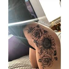 The Best Sunflower Tattoo Ideas And Meaning In 2020 Sunflower Tattoo Thigh Hip Thigh Tattoos Flower Thigh Tattoos