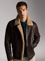 New In New In Men Massimo Dutti United States Mens Shearling Bomber Jacket Men S Leather Jacket Aviator Jackets