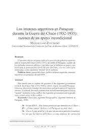 Bolvia are huge underdogs at 10.00. Pdf Los Intereses Argentinos En Paraguay Durante La Guerra Del Chaco 1932 1935 Razones De Un Apoyo Incondicional