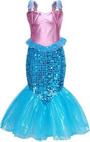 Amazon Com Amzbarley Girls Princess Little Mermaid Costumes Ariel Dress For Kids Bir Little Mermaid Dresses Girls Mermaid Costume Little Girl Princess Dresses