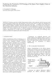 Pdf Exploring The Potential Of 3d Printing Of The Spare Parts Supply Chain In The Maritime Industry Marine Navigation And Safety Of Sea Transportation