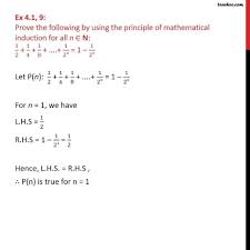 Check spelling or type a new query. Ex 4 1 9 Prove 1 2 1 4 1 8 1 2n 1 1 2n