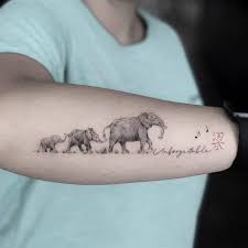 Elephant tattoos have different meaning to different people. Single Needle Elephant Tattoos