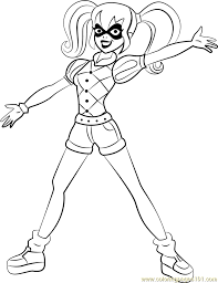 Harley quinn coloring pages are images with the popular character who is familiar to us thanks to a series of comic books, cartoons, movies and video games with her participation. Harley Quinn Coloring Page For Kids Free Dc Super Hero Girls Printable Coloring Pages Online For Kids Coloringpages101 Com Coloring Pages For Kids
