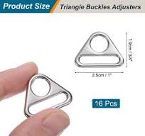 16 Pcs 1 Inch Triangle Buckles Adjuster Triangle D Rings Strap, Silver