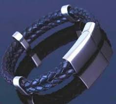 Korean Leather Bracelet Titanium Steel Gelang Pria Kulit Asli Hitam Genuine Leather Dan Titanium Steel Tidak Menimbulkan Alergi S Aksesoris Hair Spray Gelang