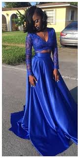 Long Black And Blue Prom Dress Two Pieces Party Dress Black Girl Prom Dress Long Sleeves Prom Gown Two Pieces Long Sleeves Royal Blue Prom Dress Black Girl Prom Dresses Prom Girl Dresses Prom Dresses Long With Sleeves