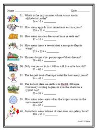 For many people, math is probably their least favorite subject in school. Addition 50 Fun Random Trivia Questions By Infoprep Tpt