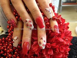Nail art tutorial 3d rose by : Eye Candy Nails Training Acrylic Nails With Red Gelpolish And Roses On Ring By Nicola Senior On 8 March 2014 At 02 15