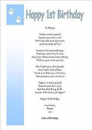 There's something so special about a child's first birthday. Personalised On On Your First 1st Birthday Boy Girl Keepsake Gift Card Poem Birthday Boy Quotes First Birthday Quotes Birthday Girl Quotes