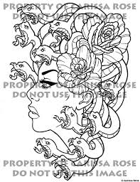 Coloring a traditional tattoo flash. Digital Download Print Your Own Coloring Book Outline Page Etsy Tattoo Coloring Book Coloring Books Traditional Tattoo Flash Art