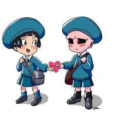 School kids Pan and Kid Buu! Art drawn by me! : rdbz