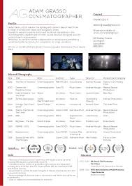 adam grasso cinematography resume