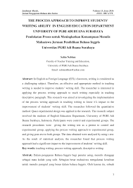 Cover letter examples in different styles, for multiple industries. Pdf The Process Approach To Improve Students Writing Ability In English Education Department University Of Pgri Adi Buana Surabaya