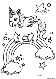coloriage dessin licorne arc en ciel a imprimer coloriages minions