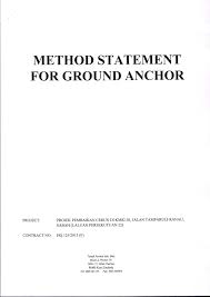 Type of business sistem permai(m) sdn bhd. Method Statement For Ground Anchor Km82 30 Flip Book Pages 1 12 Pubhtml5