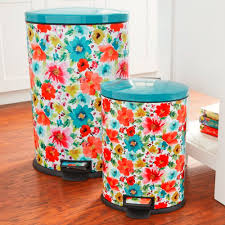 Not only is this kitchen item super practical, it's also very and it has incredible reviews. The Pioneer Woman Vintage Floral 3 Patterns Stainless Trash Can Set Only 59 Shipped Freebies2deals