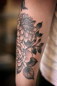 Forearm Name Tattoos Tattoos Dahlia Flower Tattoos