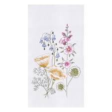 Embroidering a set of towels using the 3 designs will help you to begin to feel more comfortable when hooping of stabilizer, centering your towel, ensuring center needle placement ,thread changes etc. C F Home Floral Garden Flour Sack Embroidered Cotton Kitchen Towel Target