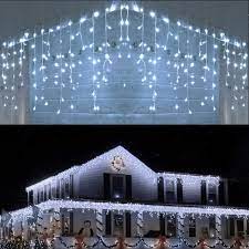 Icicle Outdoor Christmas Lights Joomer White Led Icicle Outdoor Christmas Lights 39 4 Foot