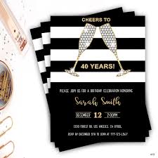 Black And Gold 21st Birthday Invitations 40th Birthday Invitation Forty And Fabulous Invitation Champagne Birthday Invitations Black And Gold Invite With Images 21st Birthday Invitations Champagne Birthday 50th Birthday Invitations